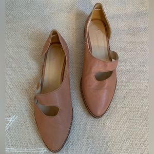 Anthropologie Cut-Out Leather Flats in Blush